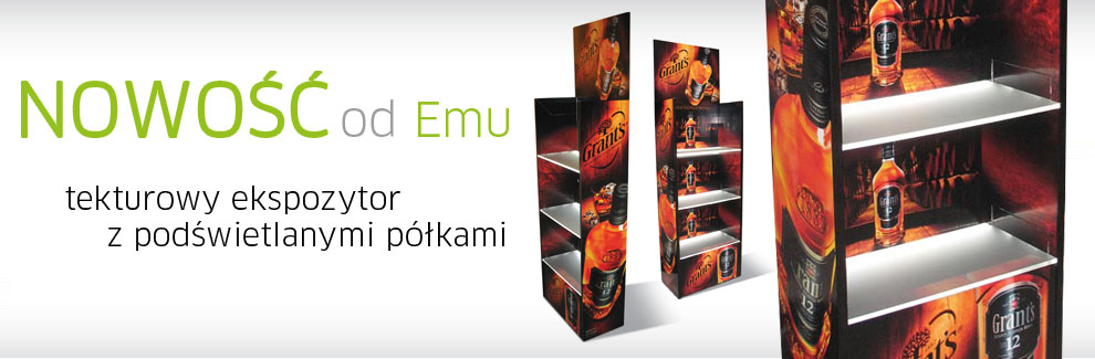 Emu Display - ekspozytor z podświetlanymi półkami